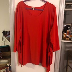 Orange polyester side tie top